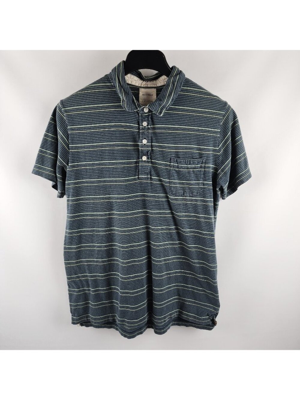 Billy Reid Shirt Mens XL Multi Horizontal Stripes S/S Golf Polo